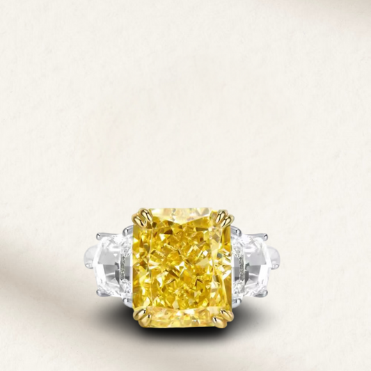 6 Carat, Fancy Yellow, Cushion Cut, Cocktail Ring