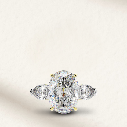 Frida Oval Cut Engagement Ring, Sterling Silver, 4 Carats