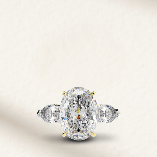 Frida Oval Cut Engagement Ring, Sterling Silver, 4 Carats