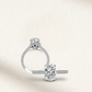 2 carat oval cut engagement ring with white brilliant stone, hidden halo, and pavé sterling silver band, perfect for bridal or travel wear.