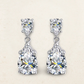 Sofia Richie-inspired pear-shaped waterdrop dangle earrings in a classic bridal design, perfect for weddings and formal occasions.