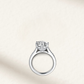 Round Cut Engagement Ring, 3.5 Carats, Sterling Silver