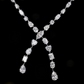 Elegant Red Carpet mixed stone lariat necklace featuring a delicate chain with assorted colorful gemstones arranged in a stylish, draping design