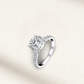 3 Carat round cut engagement ring with brilliant white lab-created gemstone, pavé sterling silver band, also available in rose gold