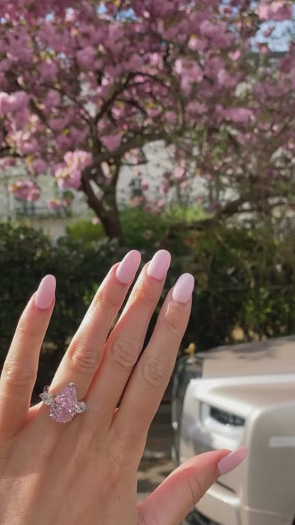 8 Carat, Anna Kournikova, Fancy Pink, Pear Shape Cocktail Ring