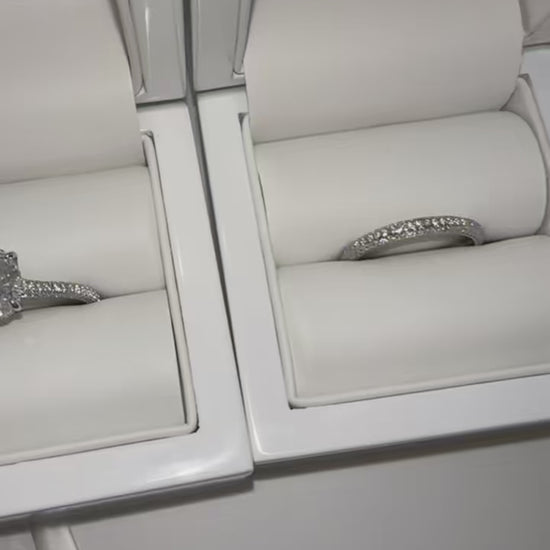 Frida Aasen Wedding Band, Sterling Silver, 3 Row Pave