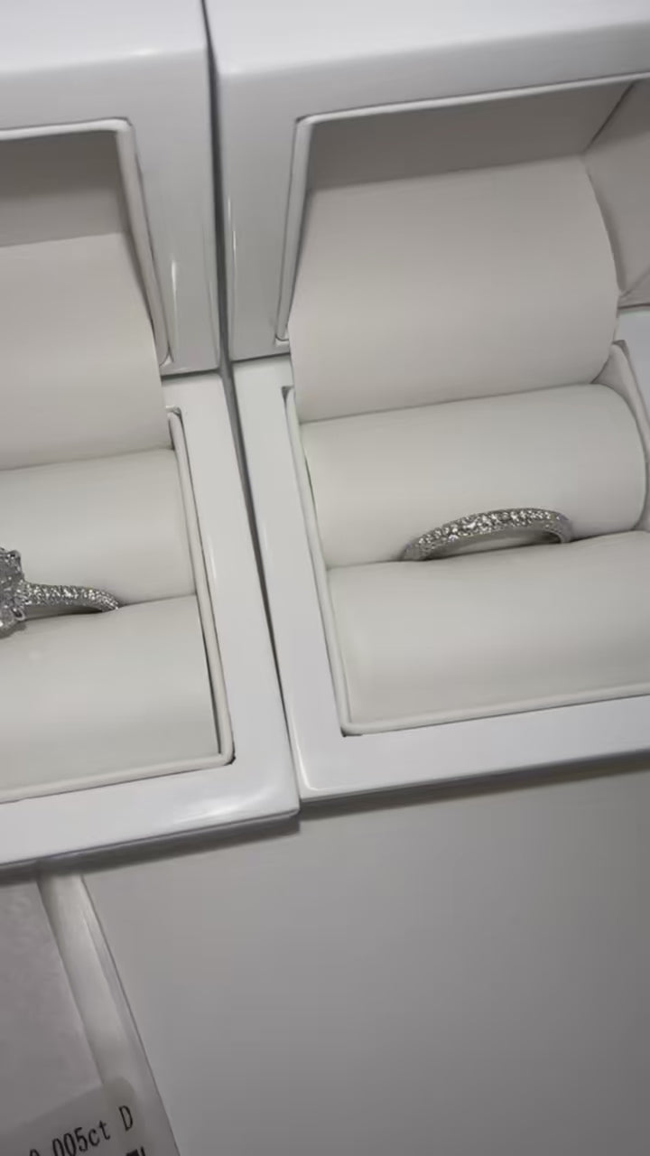 Frida Aasen Wedding Band, Sterling Silver, 3 Row Pave