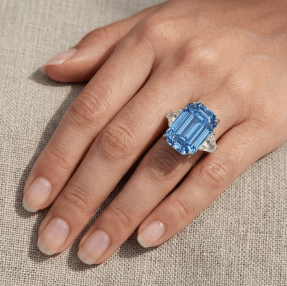 Princess Diana Aquamarine ring, Emerald Cut, 16 Carat, Cocktail Ring - MargalitRings