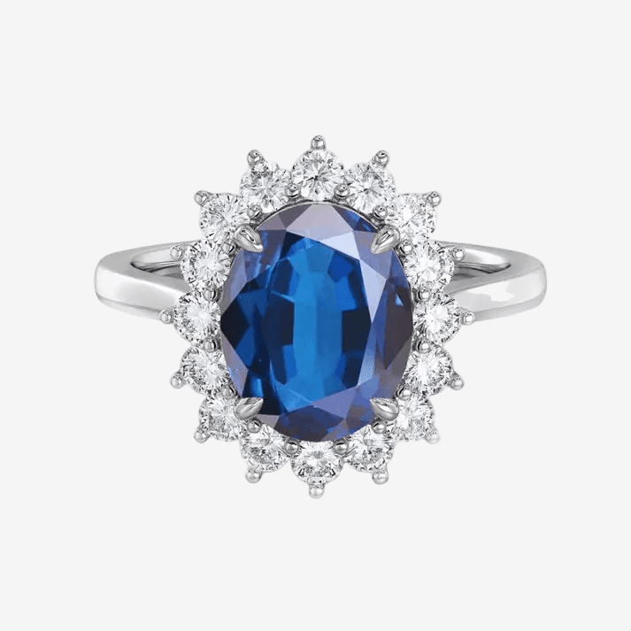 Princess Diana Engagement Ring Replica, Sapphire, 6 Carats product shot