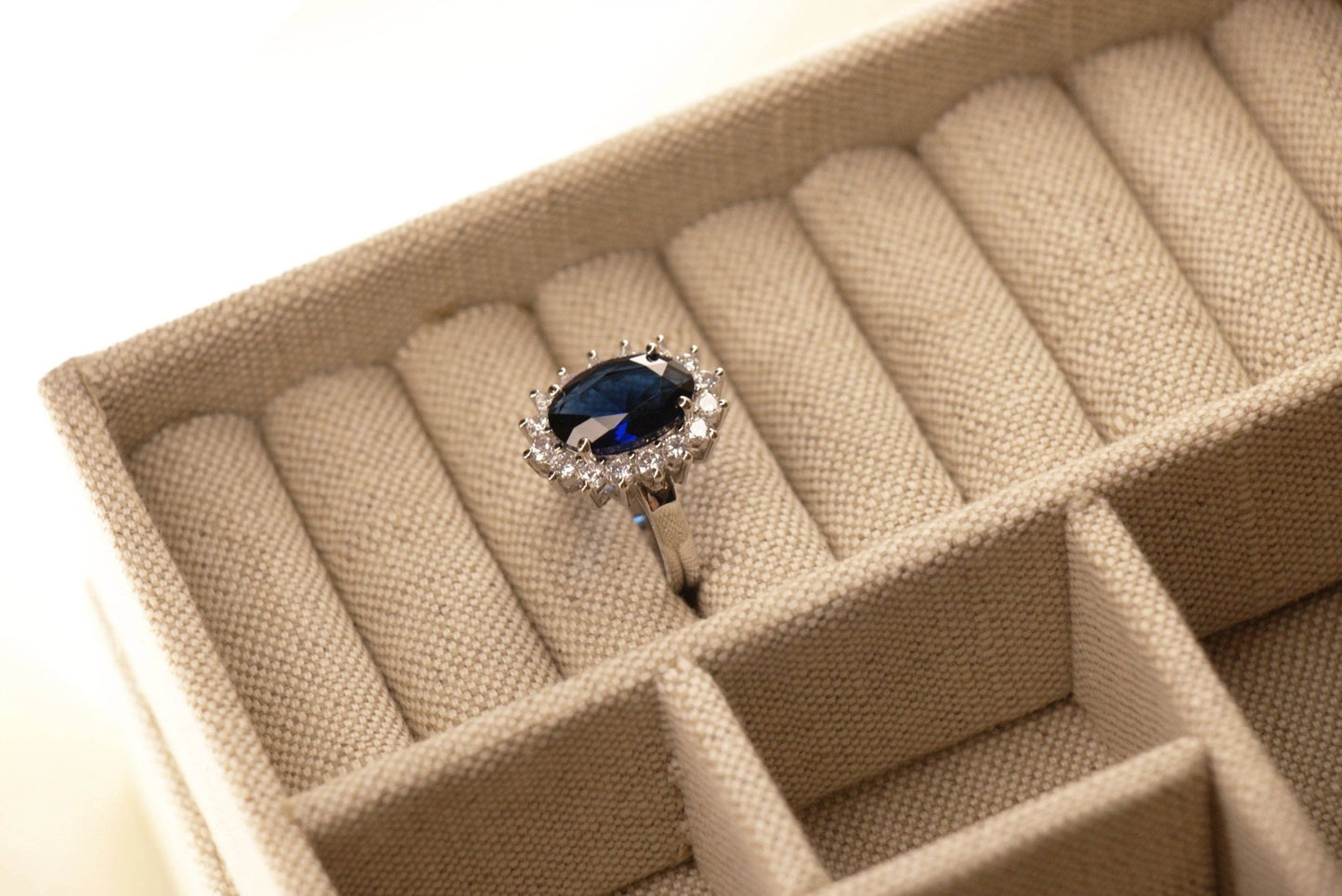 Princess Diana Engagement Ring Replica, Sapphire, 6 Carats - MargalitRings