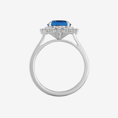 Princess Diana Engagement Ring Replica, Sapphire, 6 Carats - MargalitRings, side view