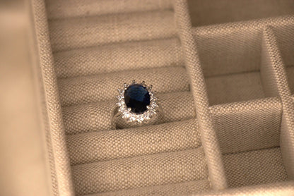 Princess Diana Engagement Ring Replica, Sapphire, 6 Carats - MargalitRings