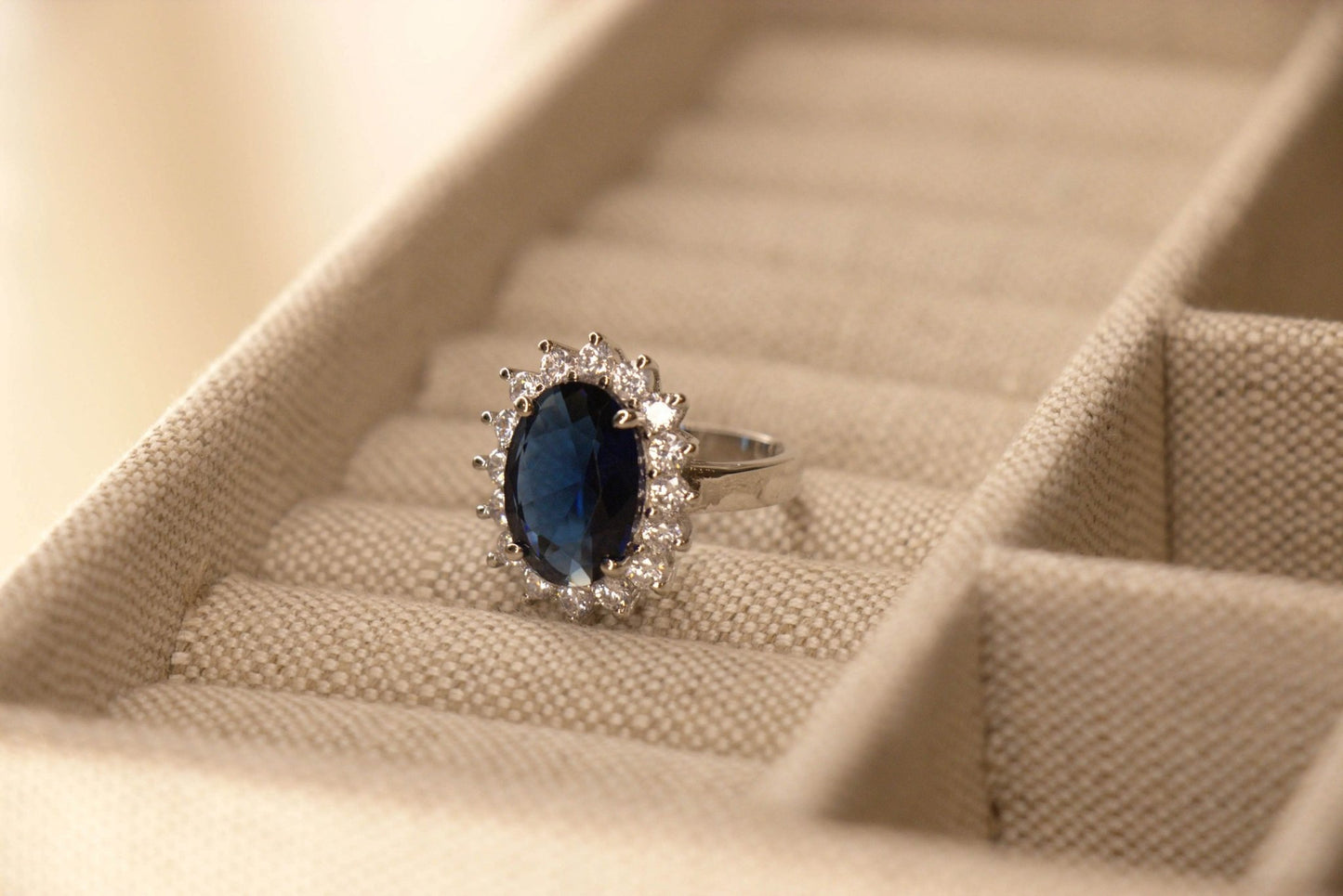 Princess Diana Engagement Ring Replica, Sapphire, 6 Carats - MargalitRings