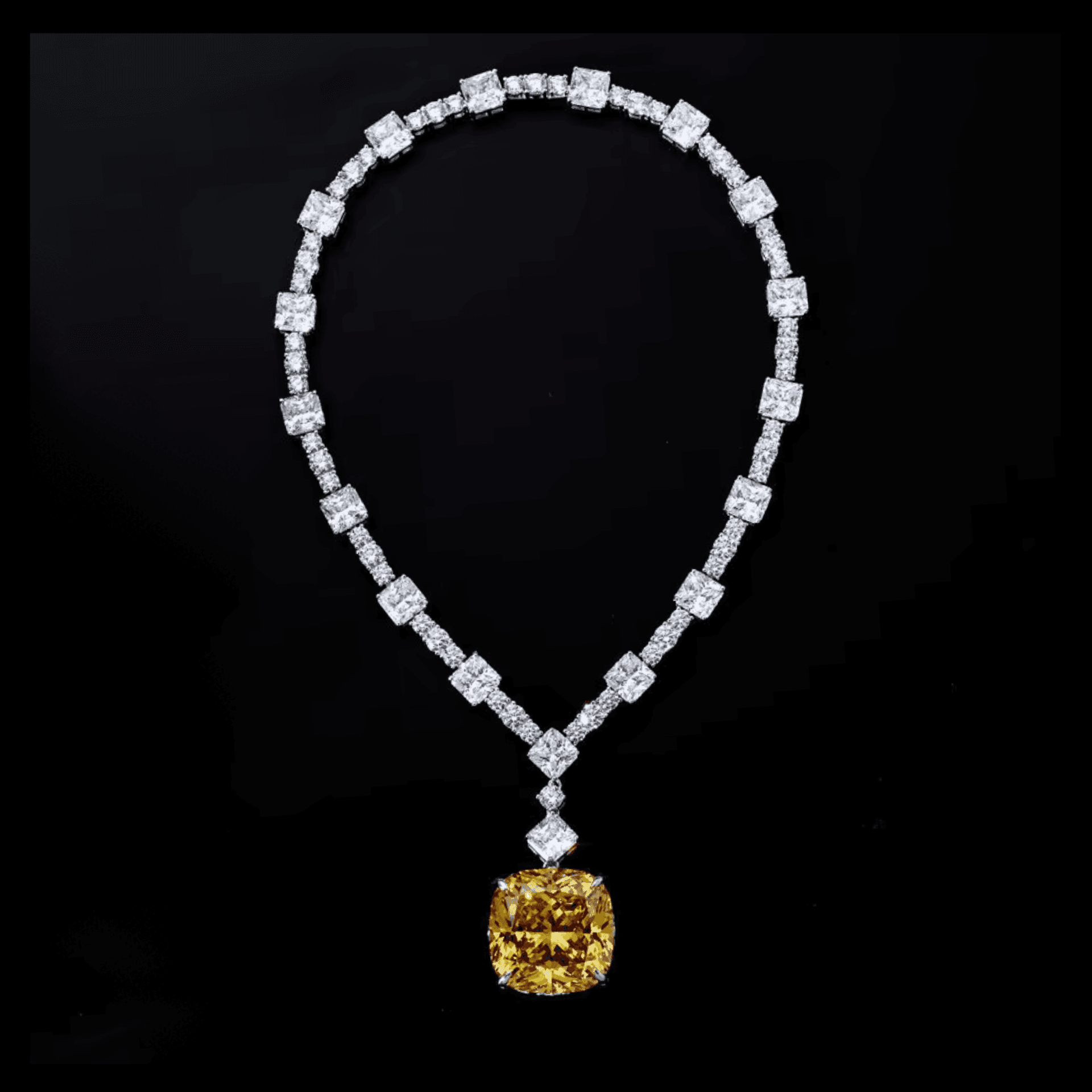 Lady Gaga Yellow Diamond Pendant Necklace, Met Gala Jewellery