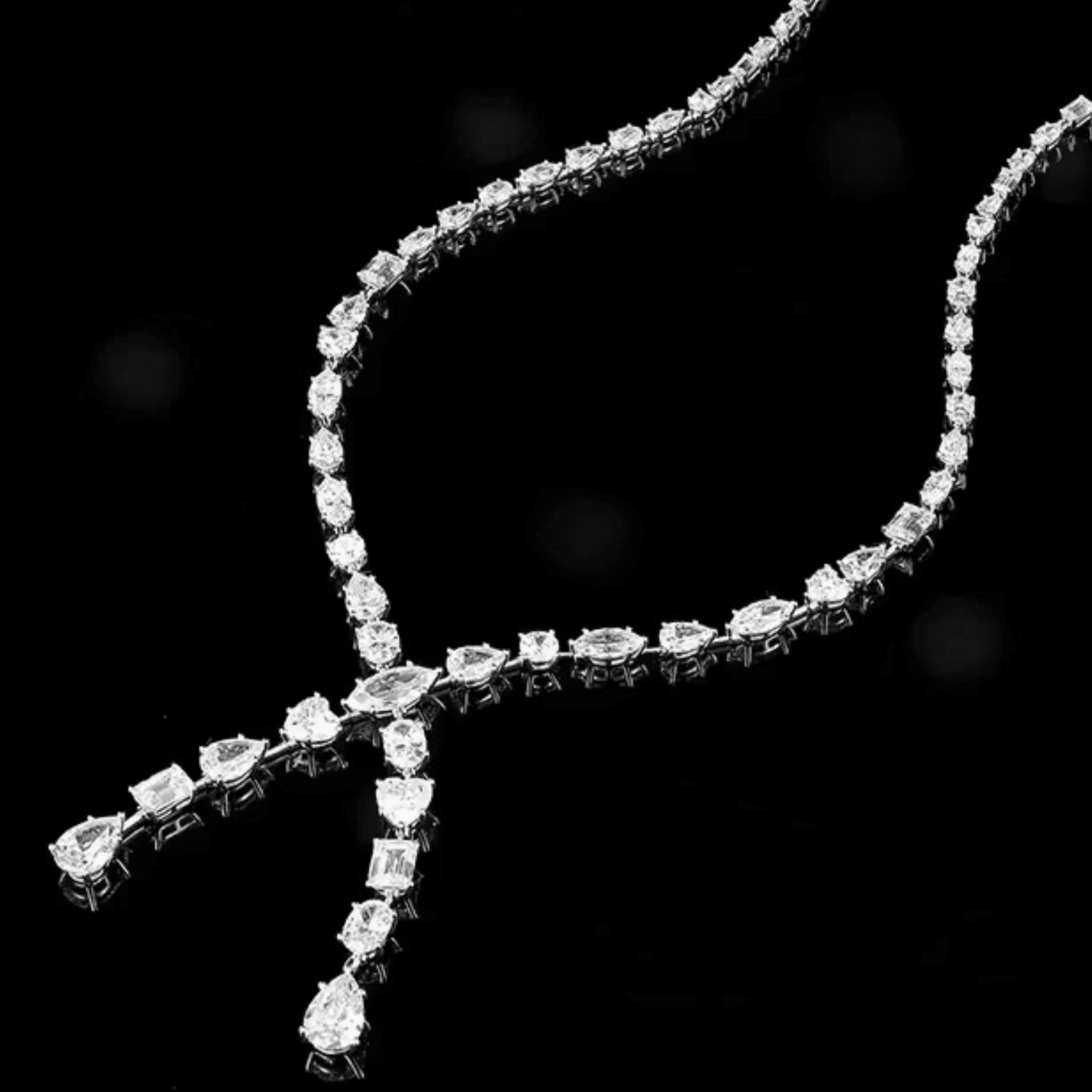 Red Carpet, Mixed Stone Lariat Necklace - MargalitRings