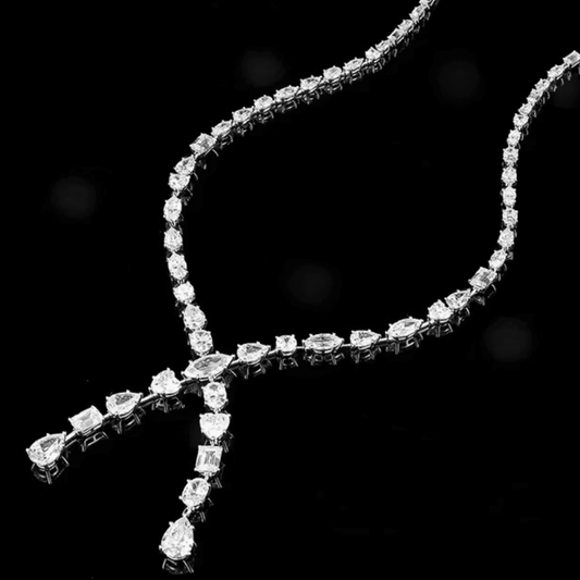 Red Carpet, Mixed Stone Lariat Necklace - MargalitRings
