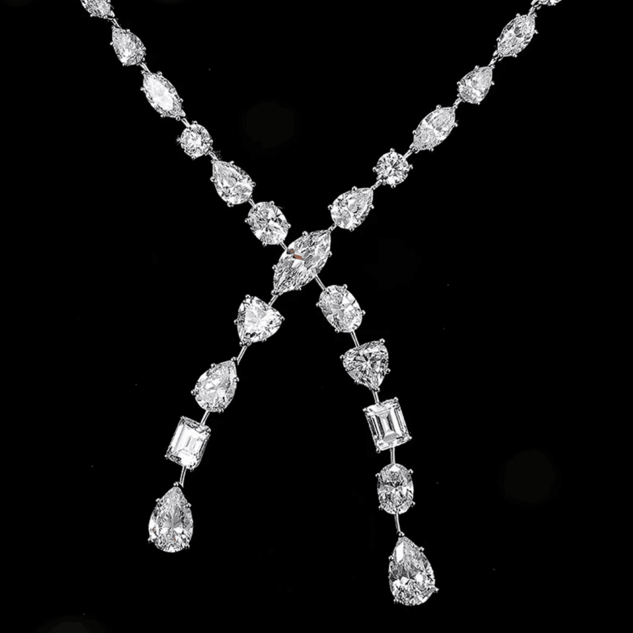 Multi Stone Diamond Larait Necklace, Wedding Day Jewellery – MargalitRings