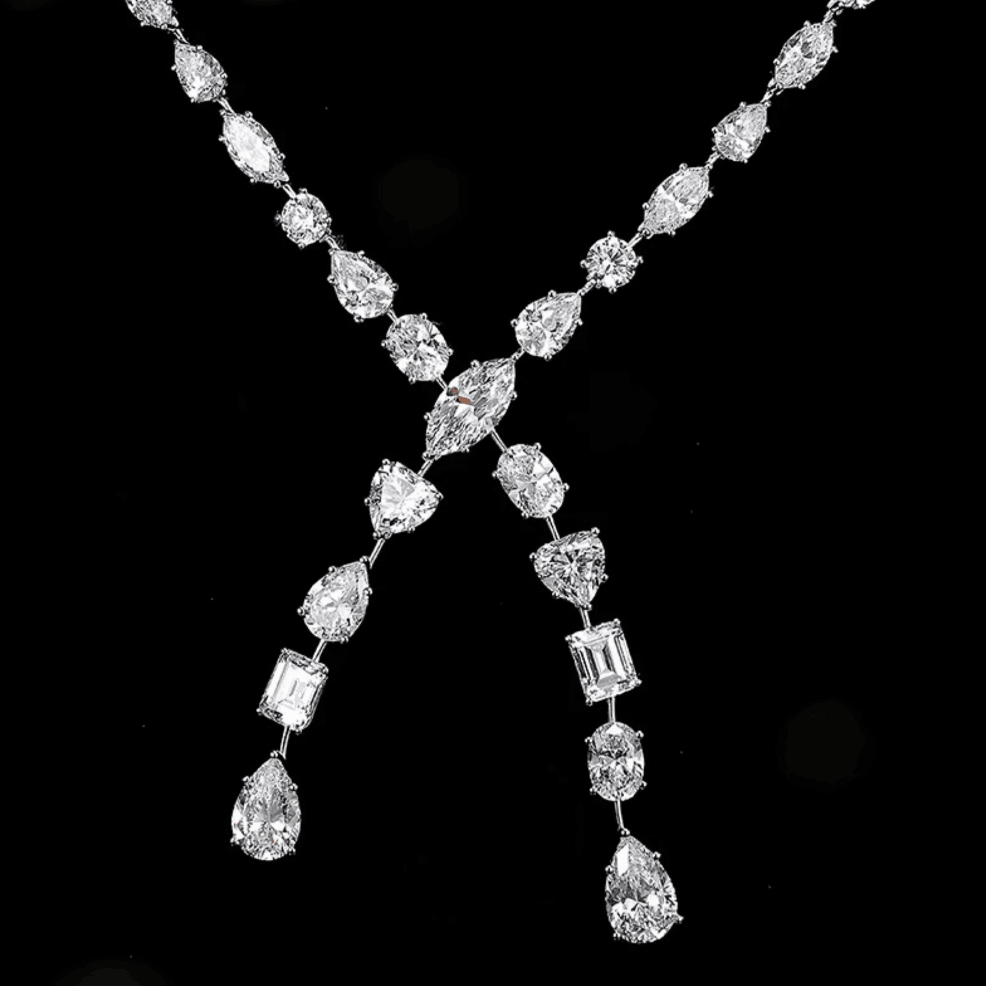 Red Carpet, Mixed Stone Lariat Necklace - MargalitRings