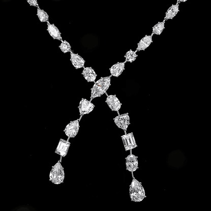 Red Carpet, Mixed Stone Lariat Necklace - MargalitRings