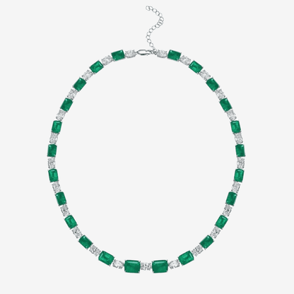 Red Ruby & Diamond Riviere Necklace - MargalitRings