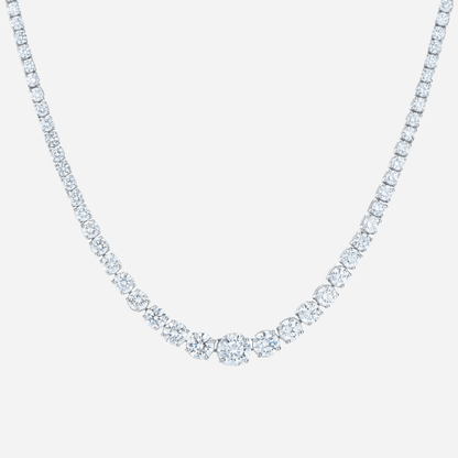 Riviera Line Necklace with Graduated Moissanite - MargalitRings
