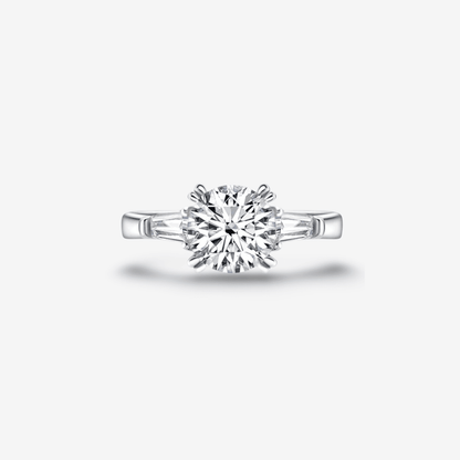 Round Cut Engagement Ring, 2 Carats, Three Stone Ring - MargalitRings