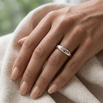 Scattered Star Inlay Ring, Sterling Silver - MargalitRings