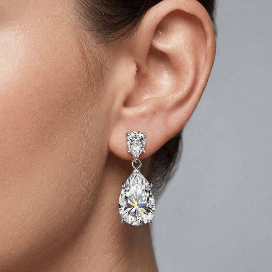 Sofia Richie Waterdrop Pear Dangle Drop, Wedding Earrings - MargalitRings