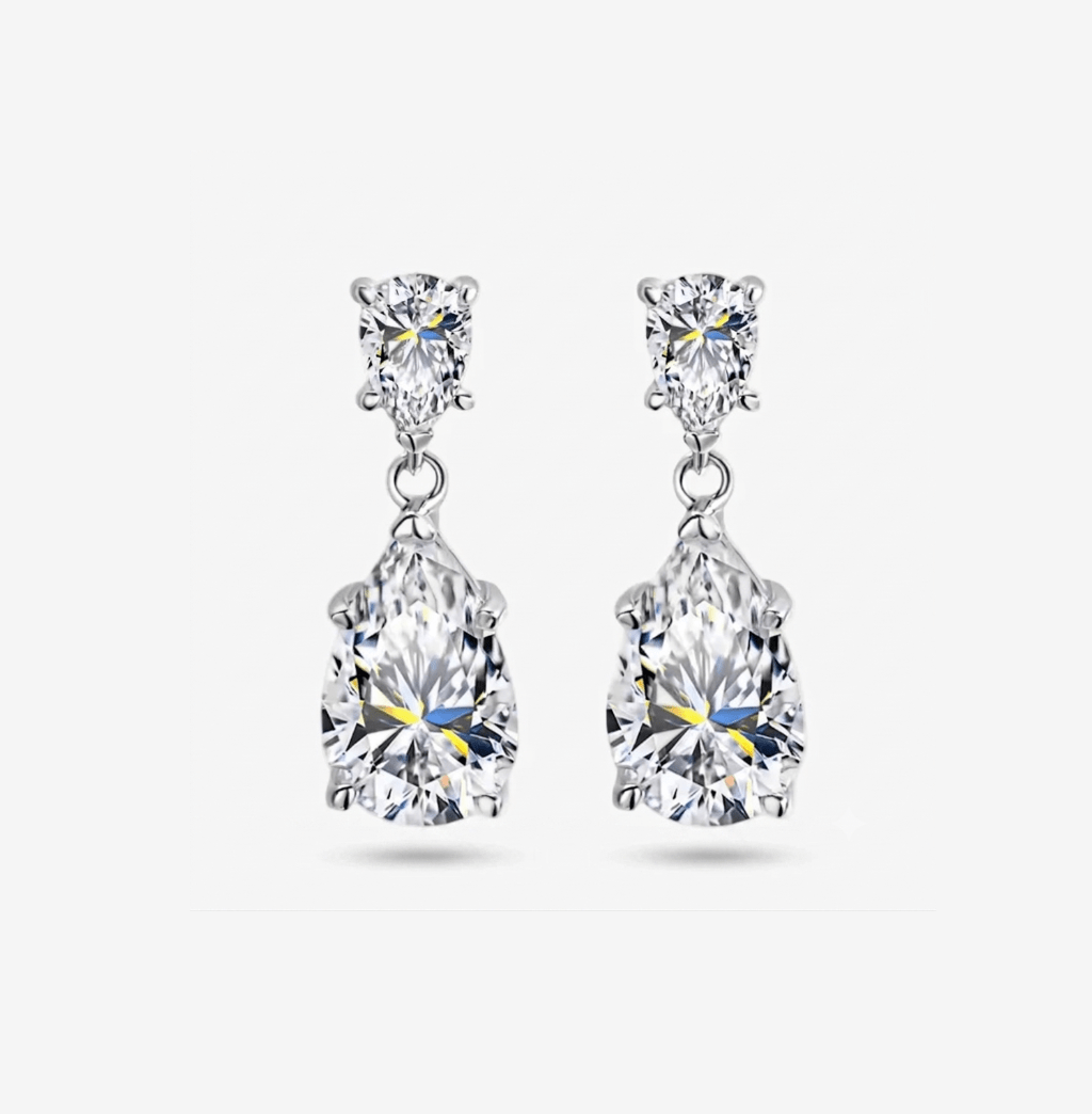 Sofia Richie Waterdrop Pear Dangle Drop, Wedding Earrings - MargalitRings