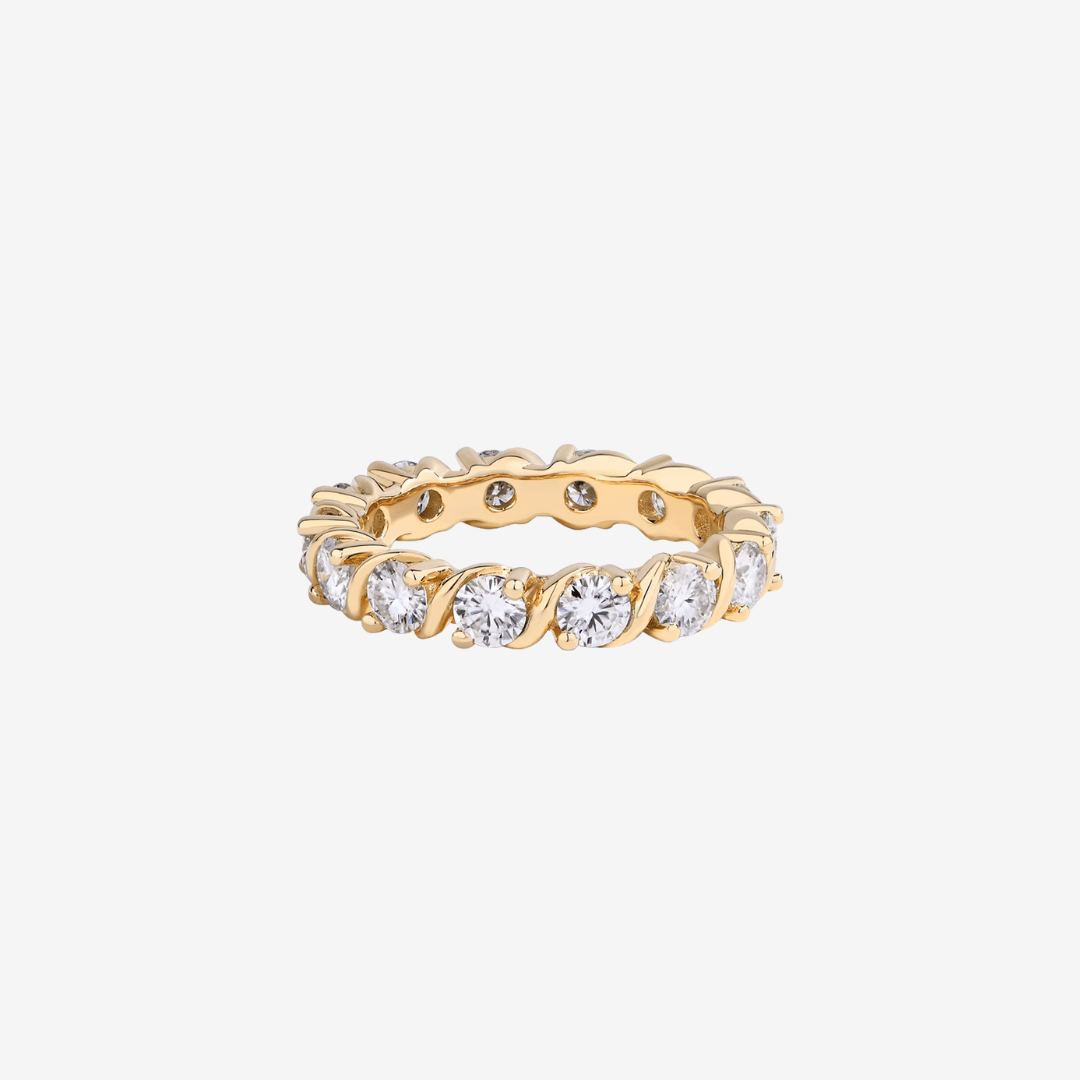 Twisted Diamond Eternity Ring, Gold - MargalitRings