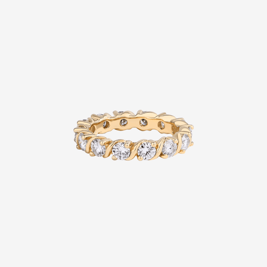 Twisted Diamond Eternity Ring, Gold - MargalitRings