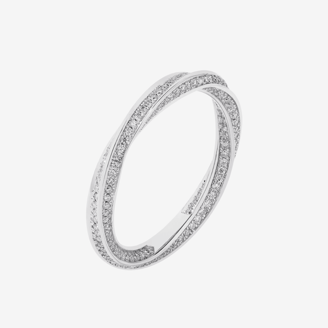 Twisted Pave Wedding Band, Gold - MargalitRings