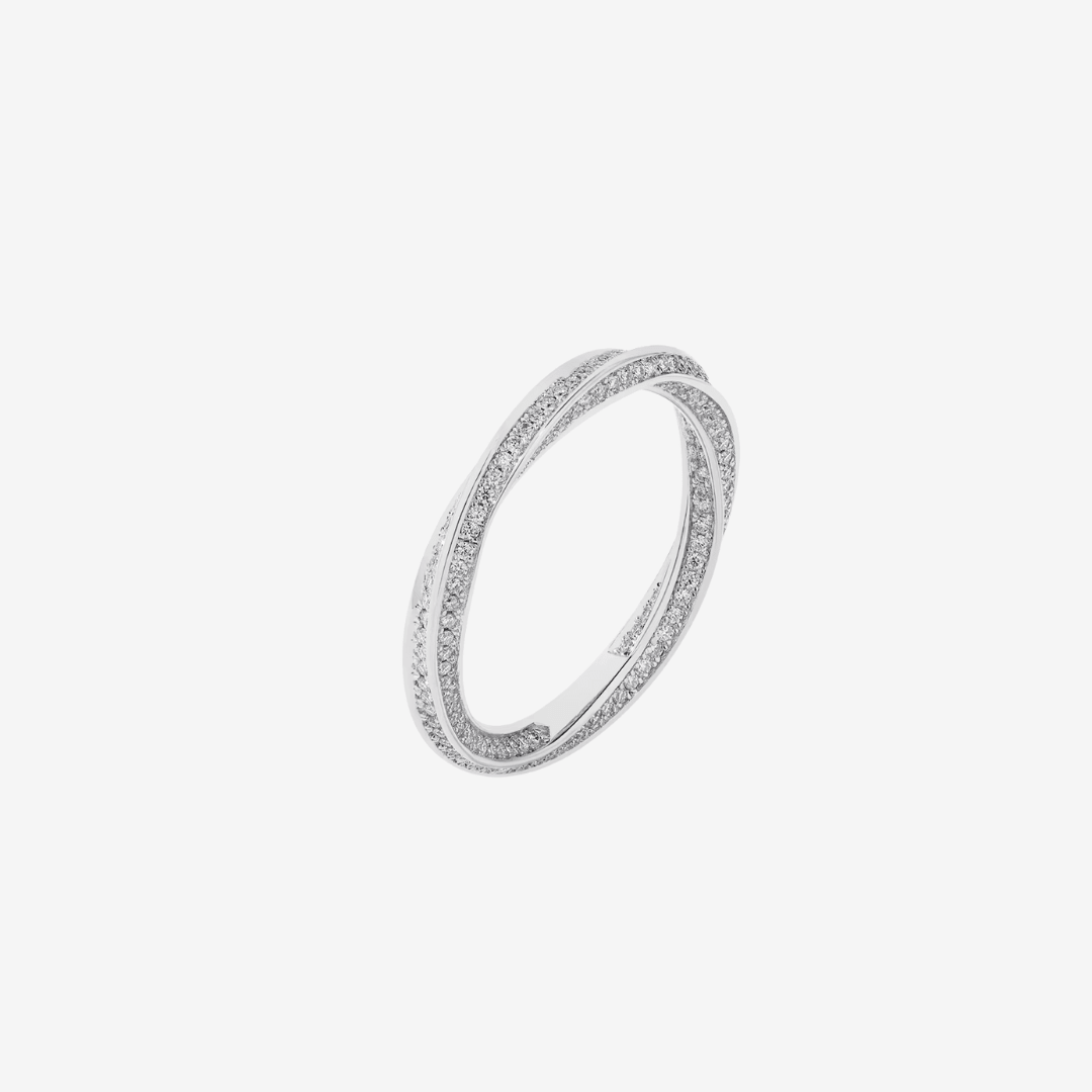 Twisted Pave Wedding Band, Gold - MargalitRings