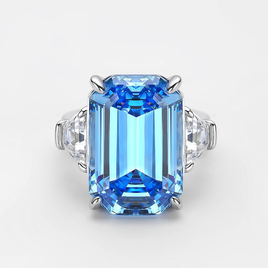 Princess Diana's Aquamarine ring, Emerald Cut, 16 Carat, Cocktail Ring