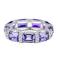 purple Coloured diamond & Micro Pave Emerald Cut Eternity band by Margalit Rings