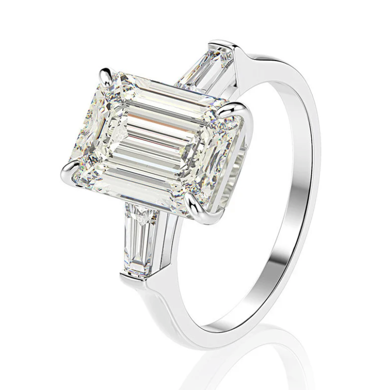 Affordable emerald discount cut engagement rings