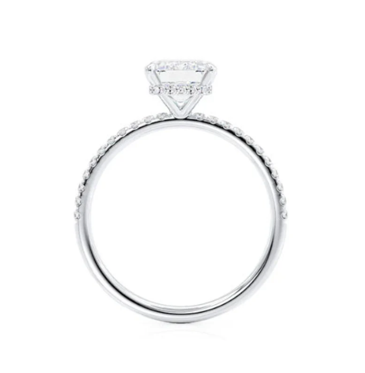 1.01 Carat Diamond and .50 ctw Sapphire Engagement Ring 18k White Gold -  Ruby Lane