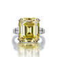 Our exceptional 9.52 Carat Fancy Yellow Asscher Cut Engagement Ring with tapered baguettes and a hidden halo of micro pave under the centre stone makes the perfect promise ring or proposal ring for her by Margalit Rings