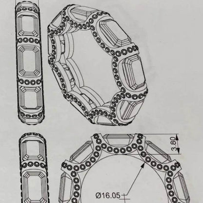 Fancy Yellow, Emerald Cut, Eternity band - MargalitRings