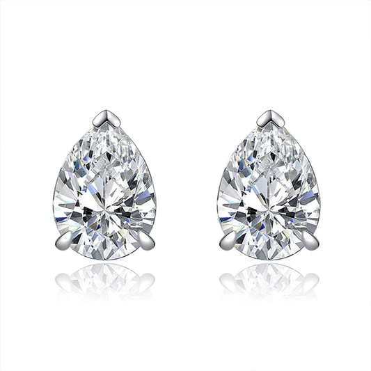 Our stunning 2 carat pear shape, waterdrop studs on 925 sterling silver posts are a wedding jewellery and bridal favourite! Measuring 7mm x 10mm these earrings add the perfect amount of sparkle and elegance by Margalit Rings
